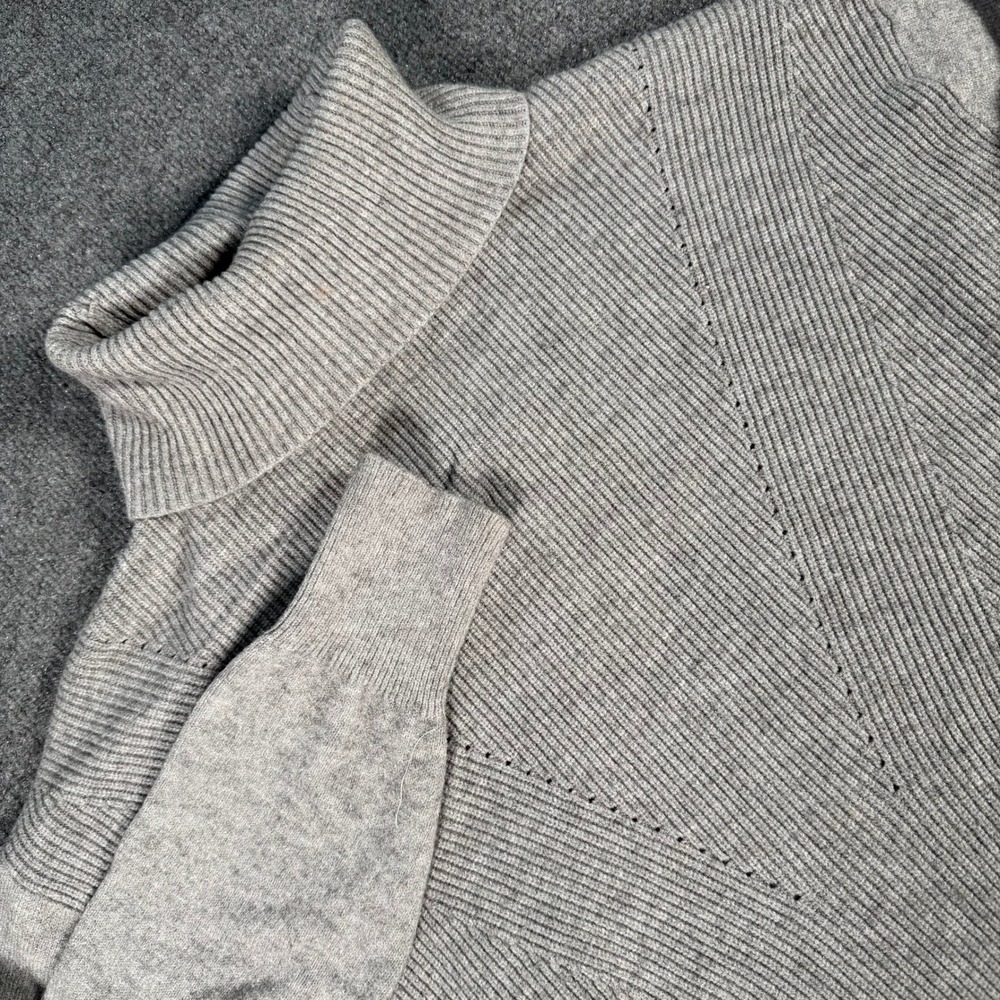 Philosophy Republic Clothing Womens XL Gray Ribbed Turtleneck Chevron #4439